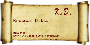 Krucsai Ditta névjegykártya